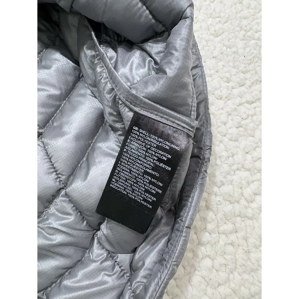 The North Face Men’s Thermoball Quilted Vest Insulated Full Zip Gray Large *LOGO